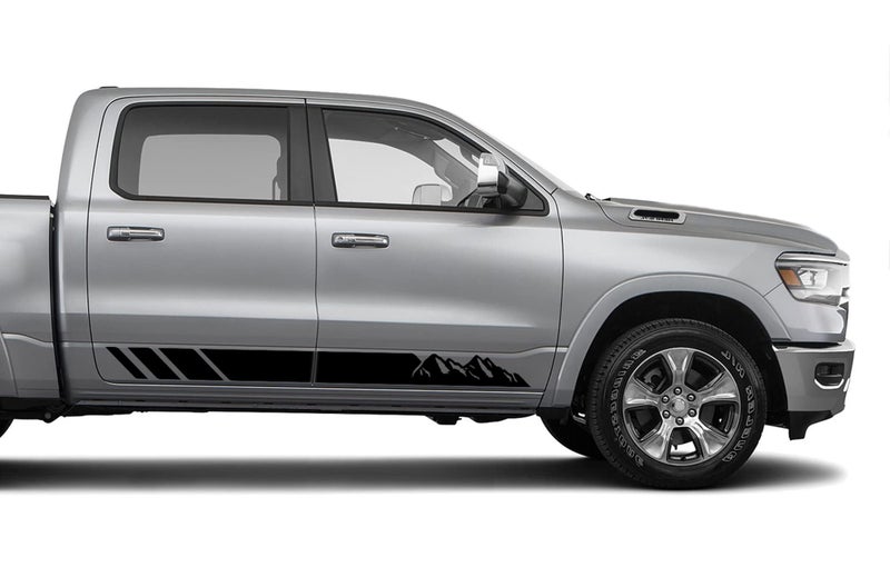 Bubbles Designs Mountain Stripes Decals Stickers Graphics Compatible with Dodge RAM All Generations (2900B) - Image 1